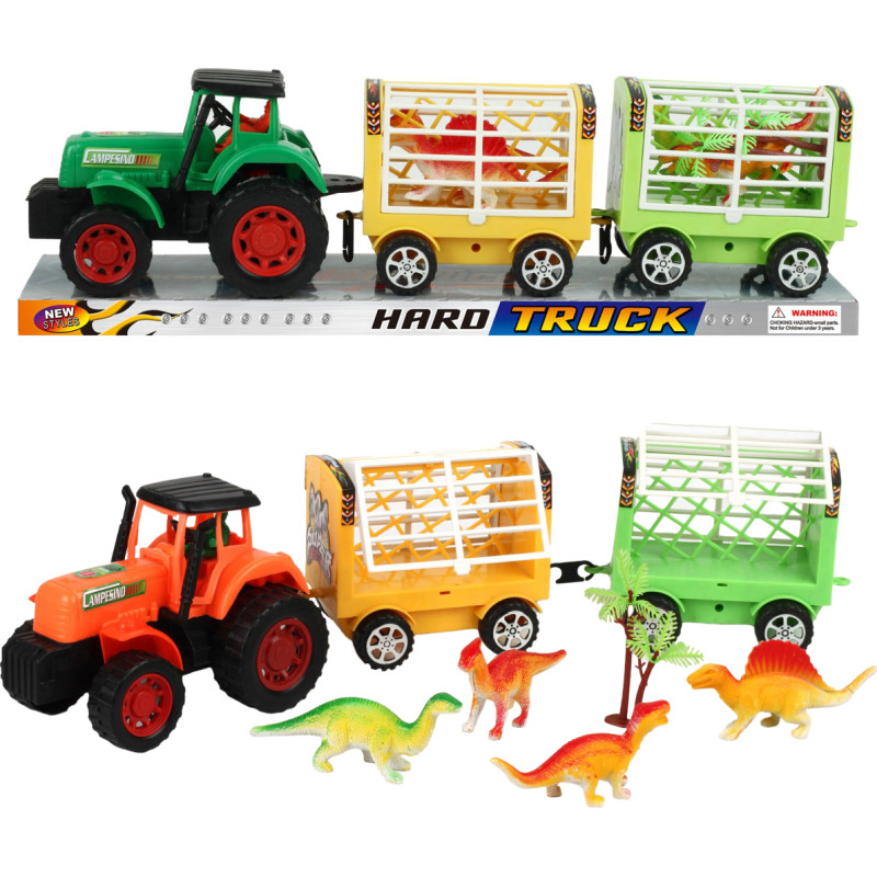 TRAKTOR Z PRZYCZEPĄ I DINOZAURAMI