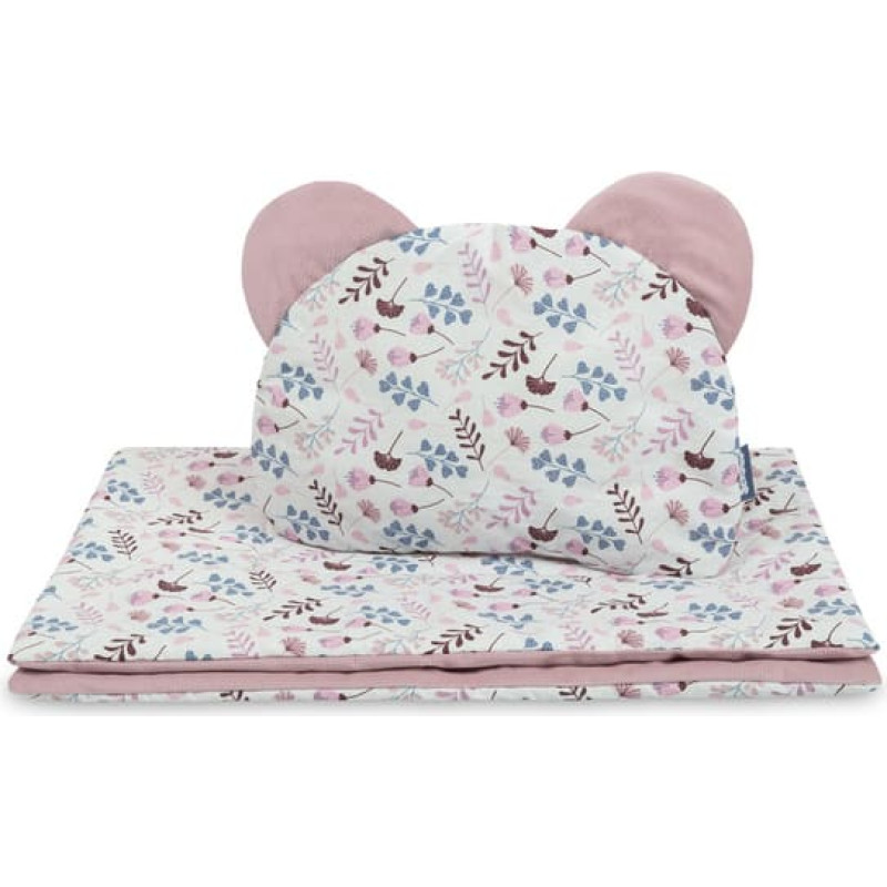 Sensillo STROLLER SET VELVET TWIGS PINK