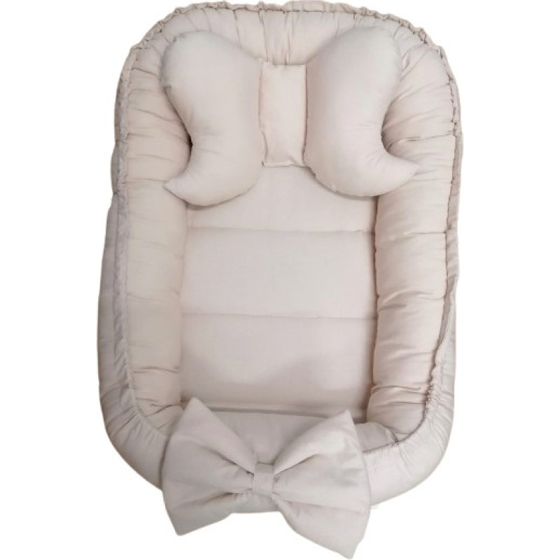 Duet Baby Cocoon - 774 - with pillow - COTTON with BOW - CAPPUCINO