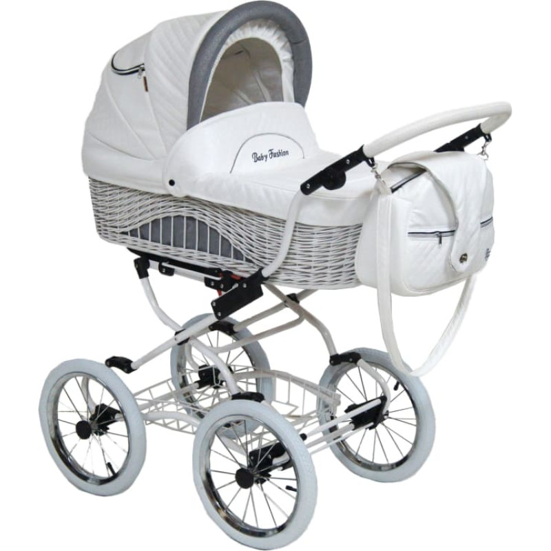 Baby Fashion SCARLETT Universal stroller 3in1, BW-6 White-Grey