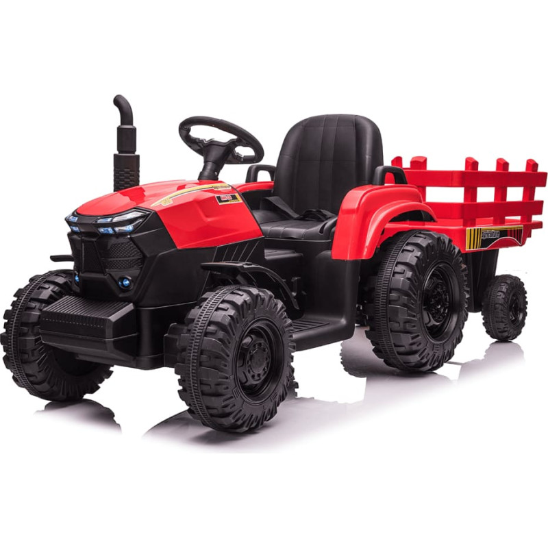 Bērnu elektriskais traktors ar piekabi HATIS, sarkans/melns