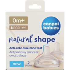 Canpol 21/750 Smoczek dwustrefowy Natural Shape 0m + 2 szt