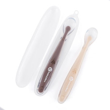 Petite&Mars 728127 Zestaw 2 silikonowych łyżeczek z etui Take&Match