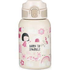 Petite&Mars 150380 Butelka termiczna ze stali nierdzewnej ze słomką 350ml