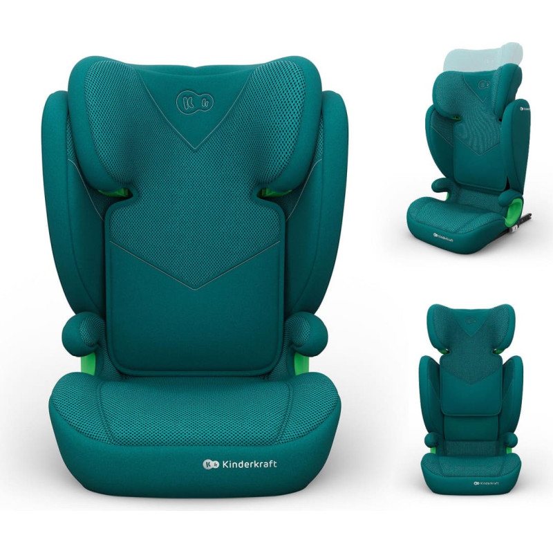 Kinderkraft automobilinė kėdutė JUNIOR FIX 2 PLUS, 100-150 cm., Green, KCJUFI20GREPL0N