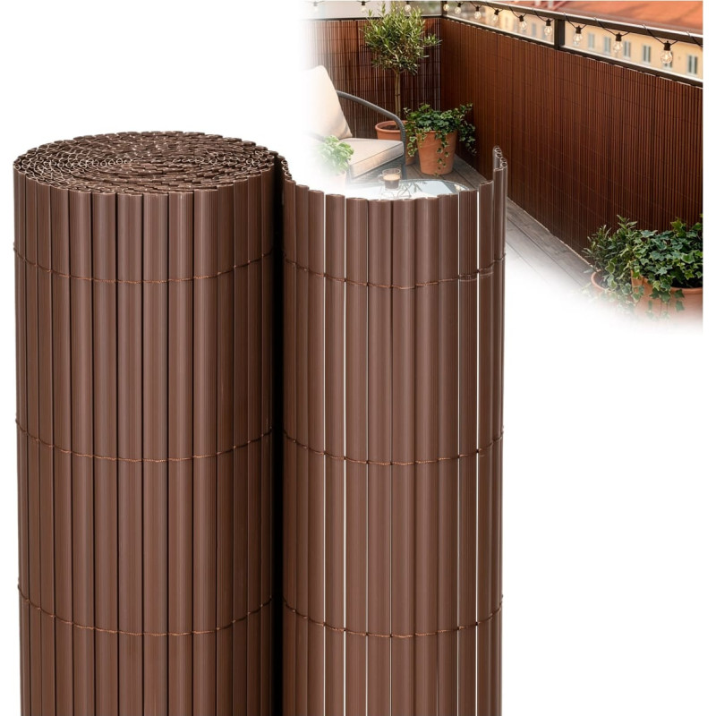 Springos PVC uždangalas-maskavimo kilimėlis 400x100 cm balkonui, terasai, tvorai, rudas