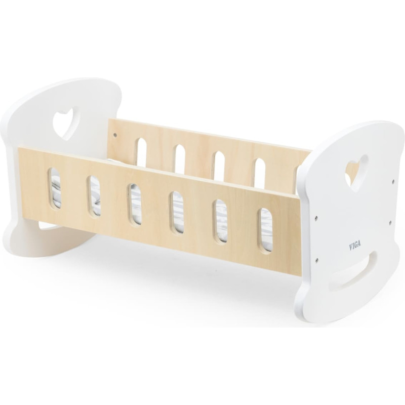 Viga Wooden Doll Cradle with Heart