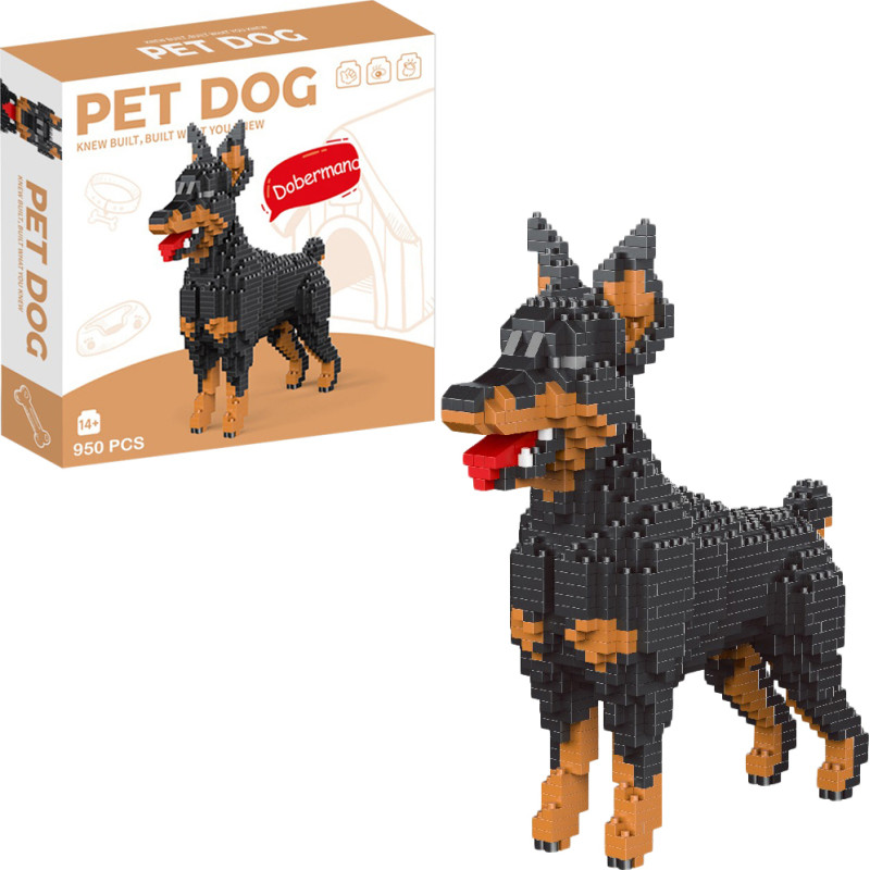 MINI KLOCKI PIES DOBERMAN 950 ELEMENTÓW