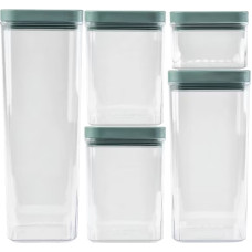 Curver Sausās pārtikas uzglabā&scaron;anas trauku komplekts 0,5L+2x1,2L+1,8L+2,4L Kara caurspīdīgs/zilganzaļ&scaron;