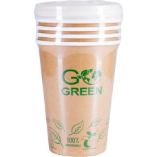 Gogreen Kompostējamie ēdienu trauki ar vāciņiem Go Green 940ml 5gab./ 0,131kg