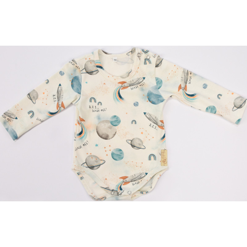 Baby In World BABY 01198 Body niemowlęce dł rękaw Kosmos Ecru 68/74