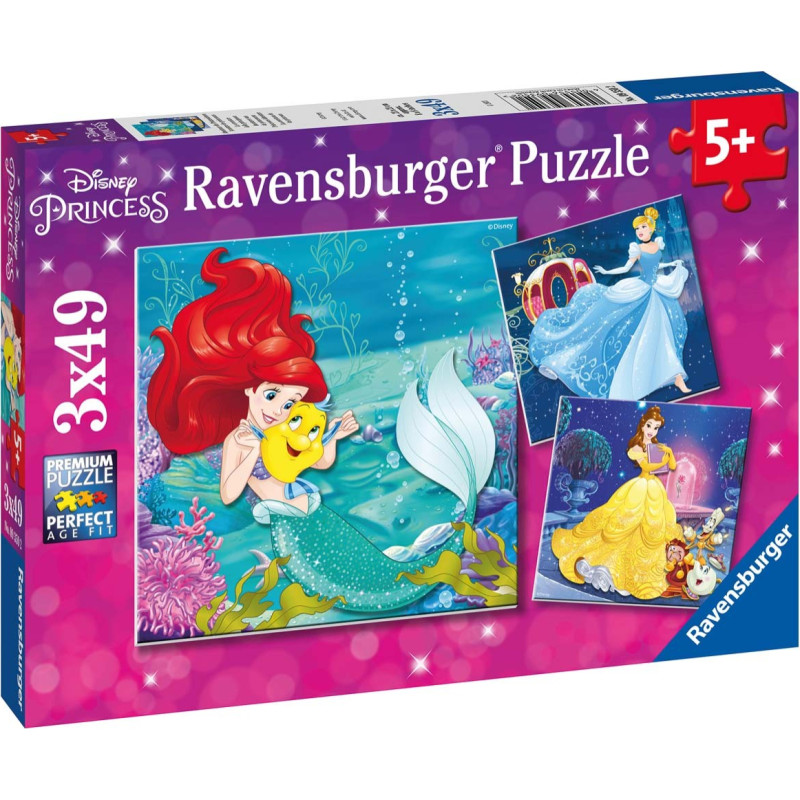 Ravensburger Puzzle Princesses Adventure 3 x 49 Pc Puzzle 9350