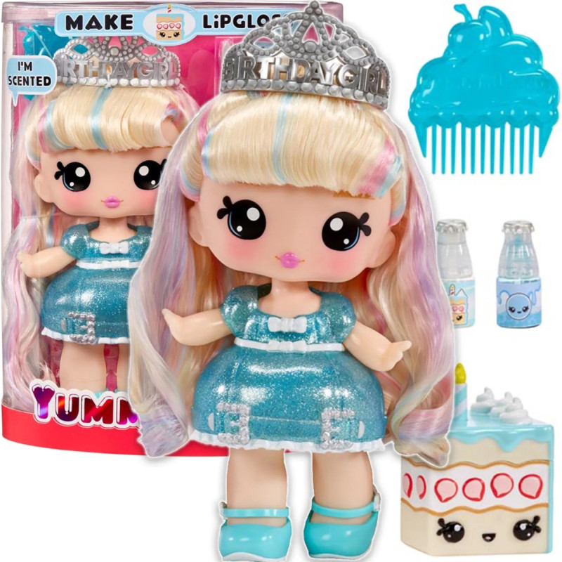 Yummiland 120742EUC Yummiland Large Doll + Lipgloss Pet- Callie Birthday Cake