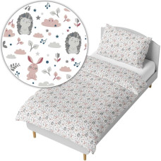 Minikid Cover set - 2 pcs - 120x90, 40x60  - JEŻYK & ZAJĄCZKI - PINK