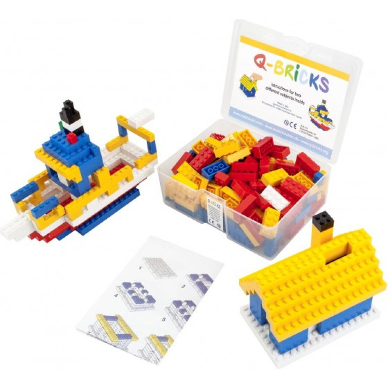 Q-Bricks rinkinys - Žvejo namelis+Taupyklė, 207 vnt