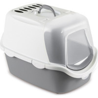 Stefanplast Kaķu tualete slēgtā Cathy Easy Clean 56x40x40cm balta/pelēka