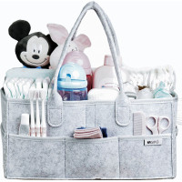 SIPO Felt Diaper Caddy Bag for Baby Accessories Grey OF001