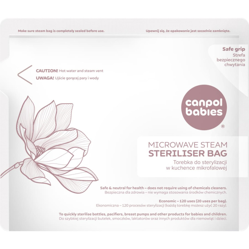 Canpol 70/002 Woreczki do sterylizacji w kuchence mikrofalowej 6 szt
