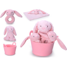 Pro Kids pliušinis žaislas / Barškutis  - 01254 - BUNNY set - PINK - Dydis 20 cm