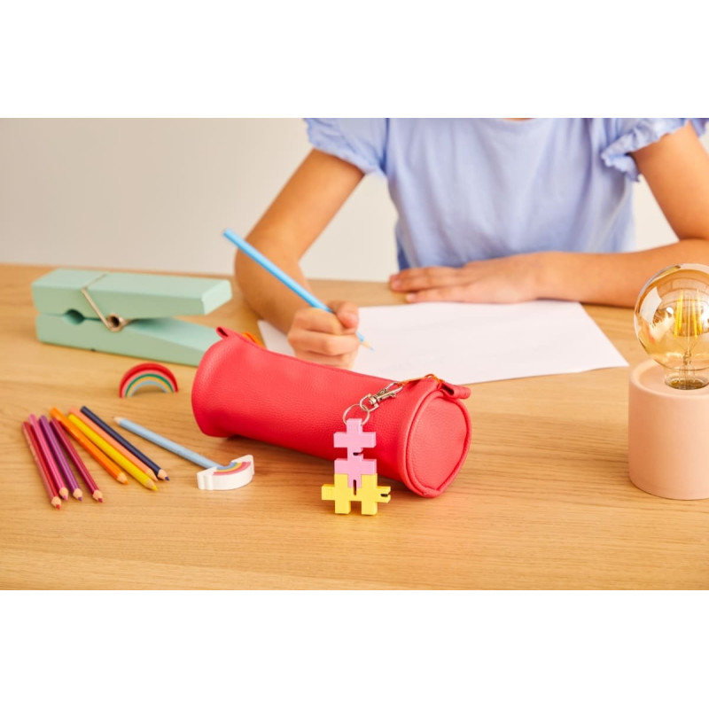 Plus Plus HEXEL DUO raktų pakabukas, pastelinė geltona/rožinė