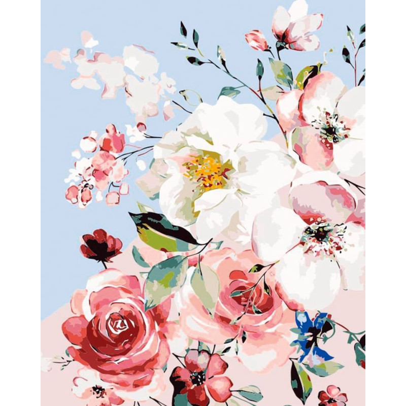 Flamingo Line tapyba pagal skaičius „Flowers“, 40 × 50 cm (45933)