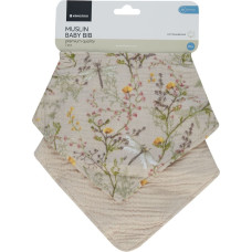 Muslin bibs set 2 pcs Secret Garden Beige