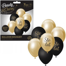 BALONOWY BUKIET ZŁOTO-CZARNY 7 SZT.