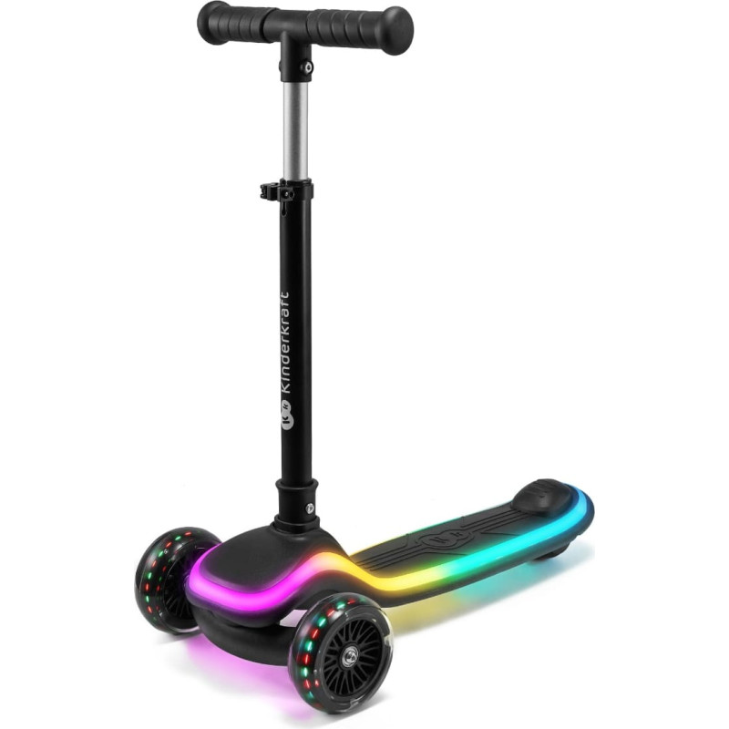 Kinderkraft tõukeratas Raket LED tuledega, must