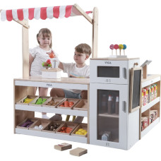 Viga - medinis rinkinys: turgaus stendas, parduotuvė, prekybos centras XXL