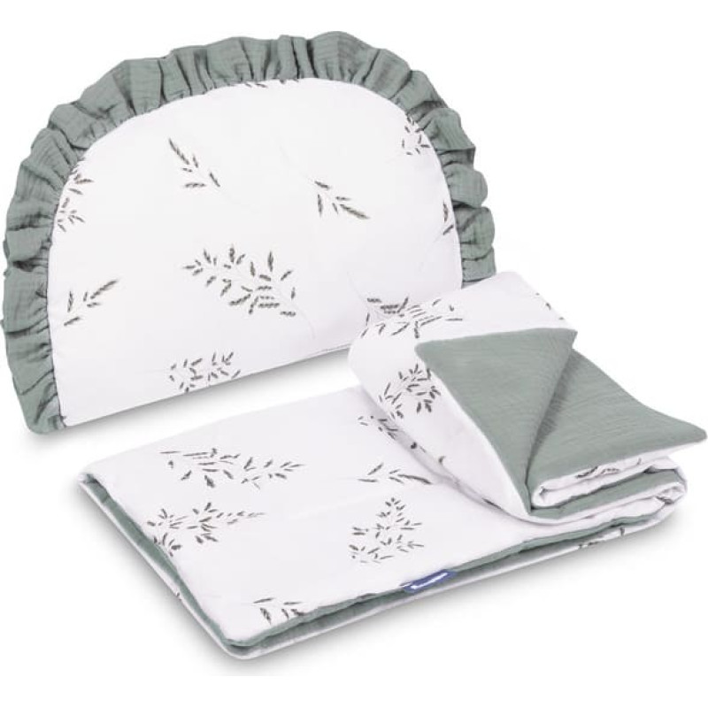 Sensillo MUSLIN PUSHCHAIR SET BRANCH GREEN