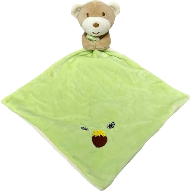 Tulilo Toy Blanket - 94055 - MILUŚ - TEDDY BEAR - GREEN - size 25 cm