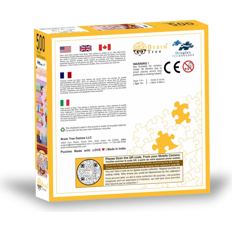 Brain Tree Games Brain Tree dėlionė, Gyvūnų parduotuvėlė, 500 det.