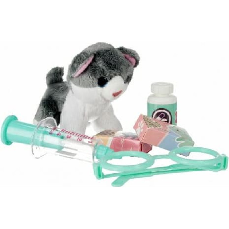 HIPO 61774 – veterinaro žaidimų rinkinys su kačiuku, 24 × 23 × 8 cm
