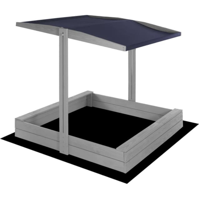 Springos Medinė smėlio dėžė su stogeliu Springos SBP120RSET01 120x120 cm su suolais