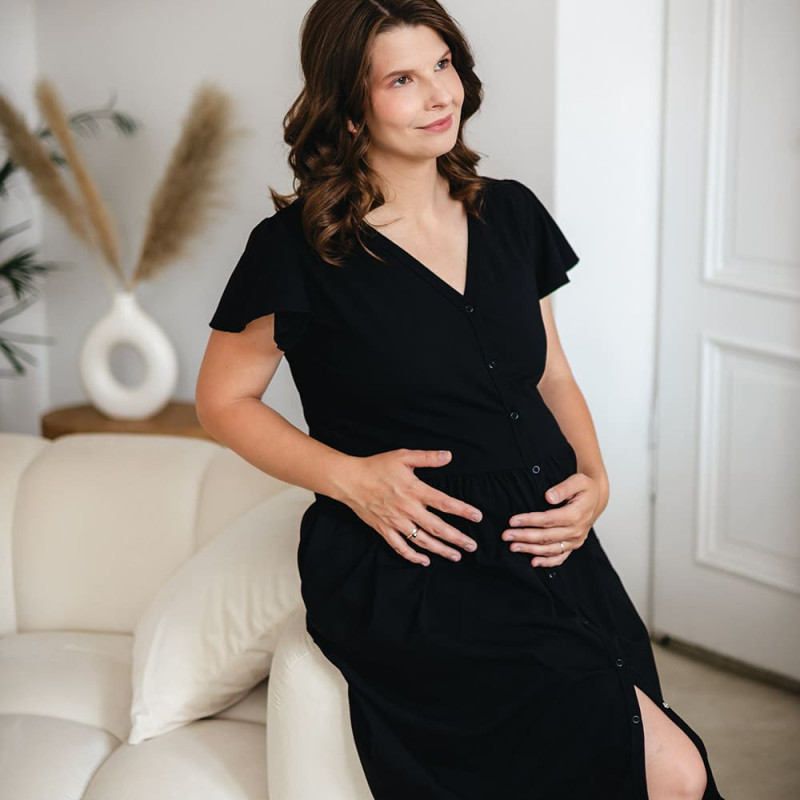 Ubranka EWA 974437 LINDA Koszula ciążowa rozpinana czarna XL