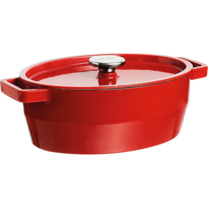 Pyrex Čuguna katls 5,8L Pyrex ovāls 33x25cm sarkans