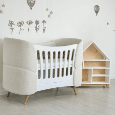 Ingvart ovali kūdikio lovytė Transformers Fly – 66×136 cm – bouclé audinys (pasirenkama spalva)