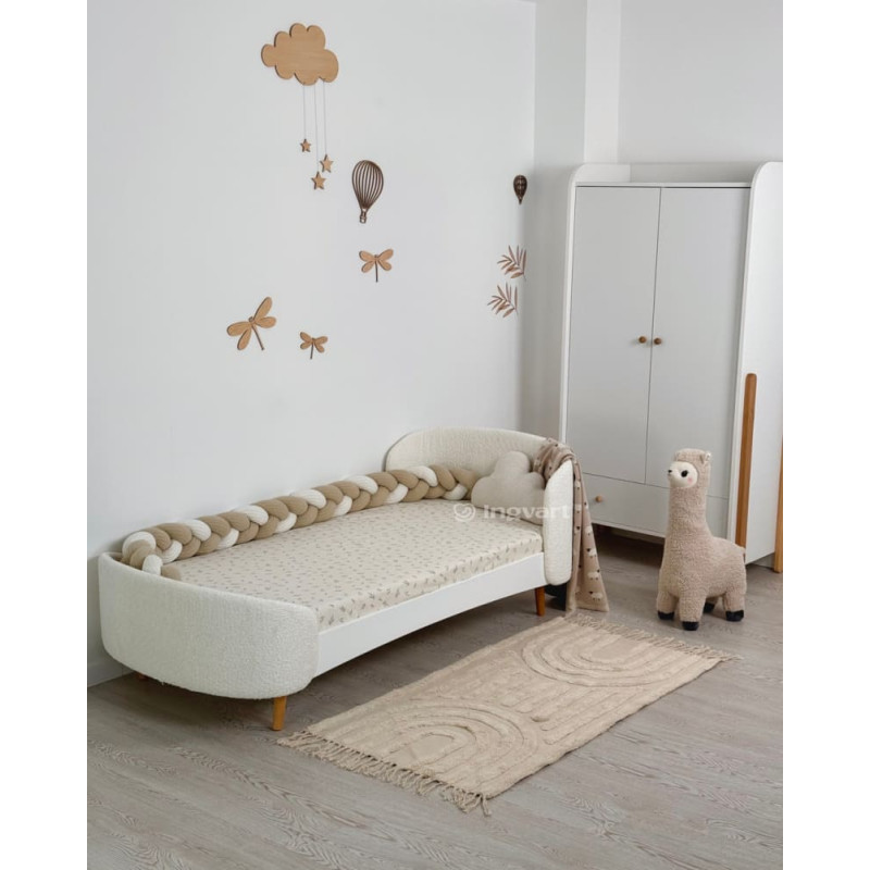 Ingvart paauglių lova Fly – 80×168 cm – bouclé audinys (spalva pasirenkama)