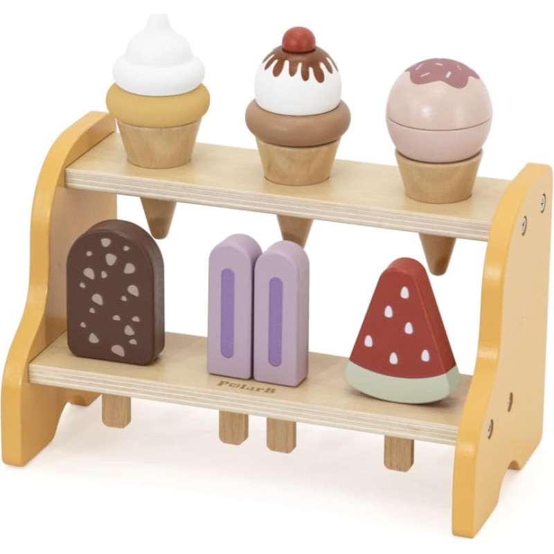 Viga medinis žaislas Popsicle & Ice Cream Stand (6 pcs)