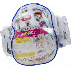 Bimbo Bike Set of kids bike helmet, knee and elbow pads, size M, monsters