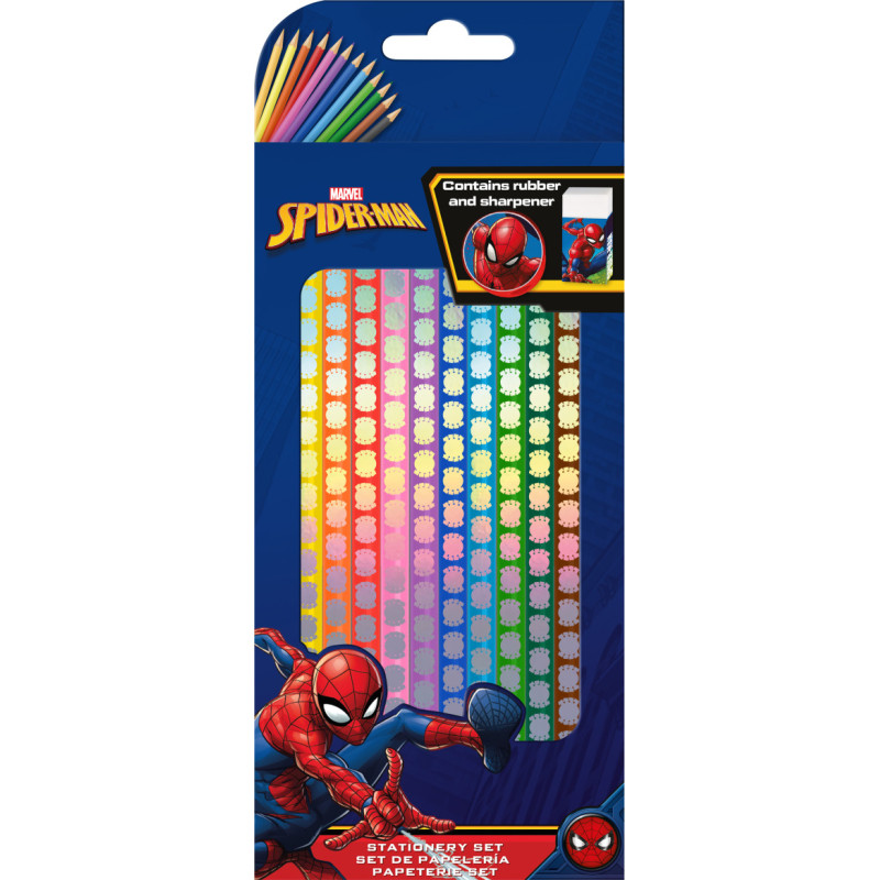 Kids Euroswan - Akcesoria Licencyjne SET PENCILS 12 COLOURS SPIDERMAN