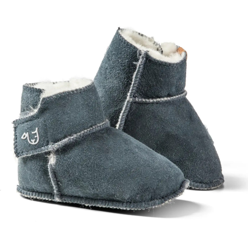 Fellhof KUSCHL bērnu pīnītes no jēra vilnas Blue-Grey