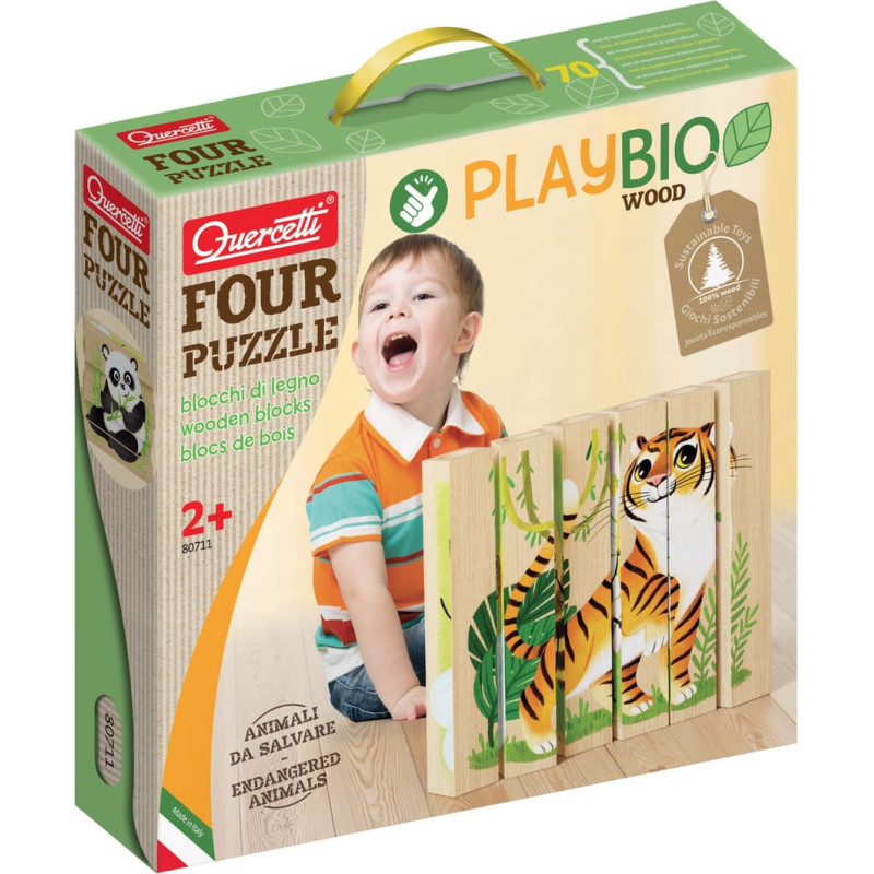 Quercetti Four Puzzle Endangered Animals 2+ y