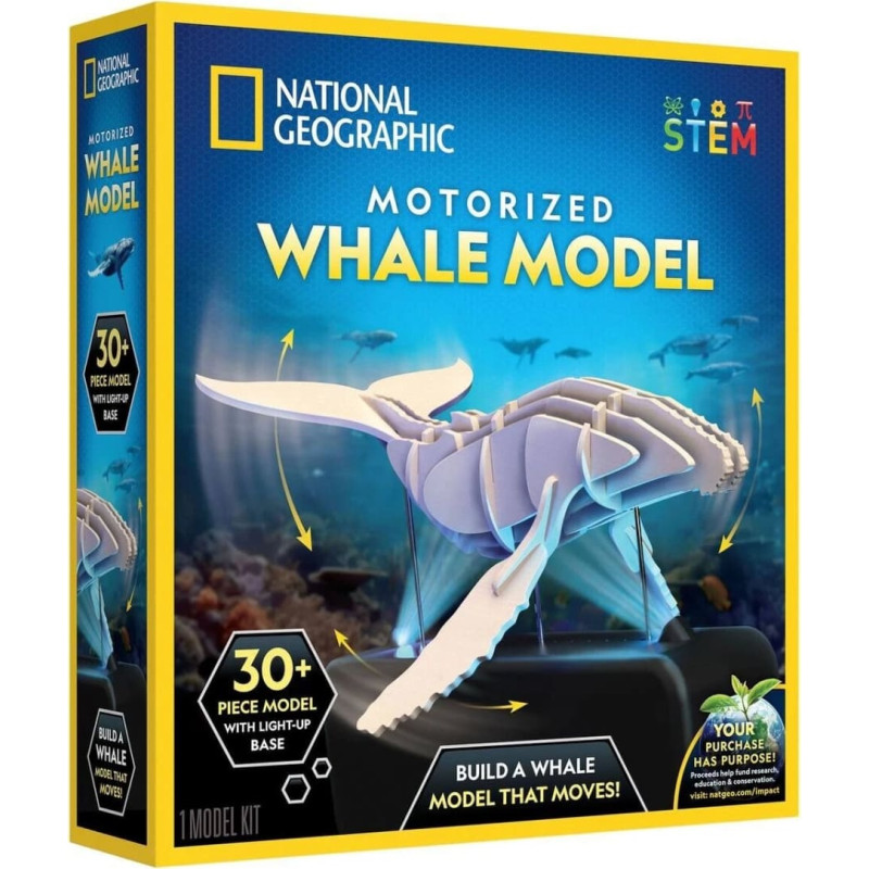 National Geographic interaktīvais 3D puzles modelis Motorized Whale Model, RTMPZWHALE