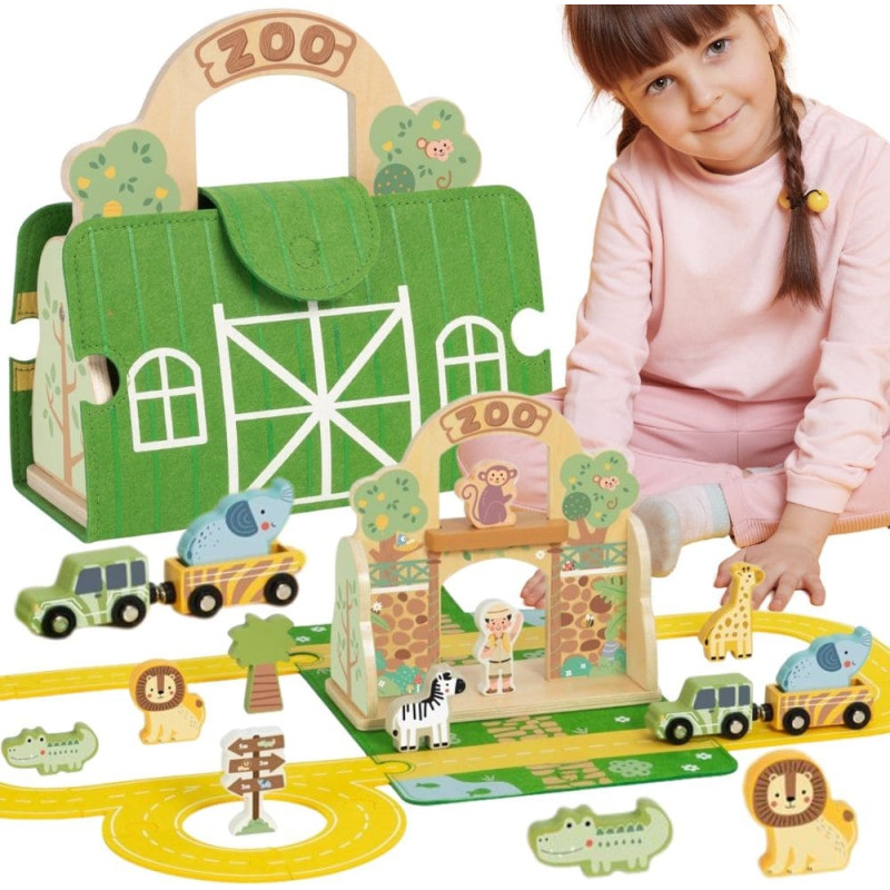 Tooky Toy Zestaw Mini ZOO Przenośny Zestaw Torba Zwierzęta