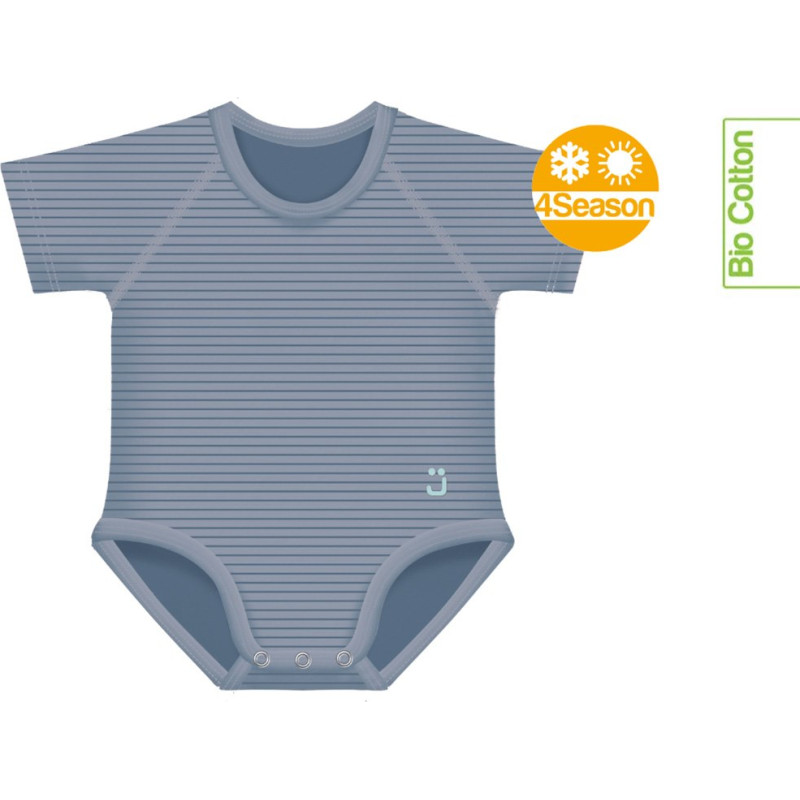 Growing body Bio Cotton 4Season 0-36m blue stripes