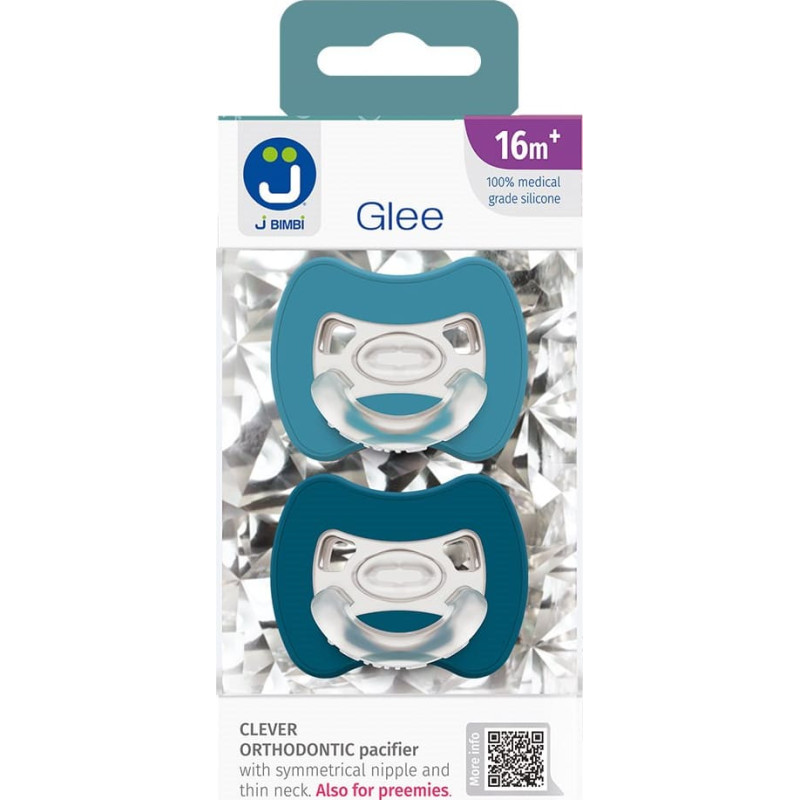 2-pack. Smart pacifiers Glee 16m+ marine-blue