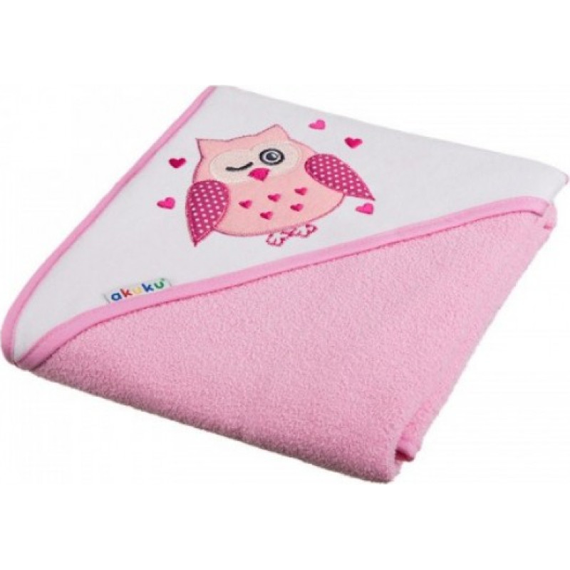 Akuku Dvielis PŪCE ar kapuci 80x80cm A1233  pink AKUKU