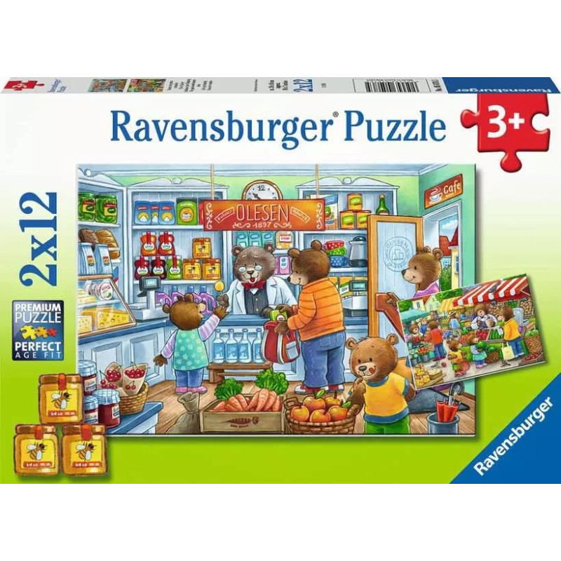 Ravensburger Puzzle 2x12 pcs Bear Shop