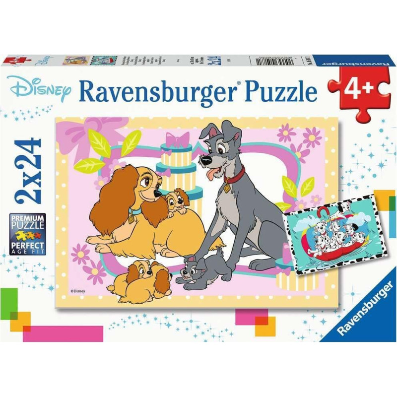 Ravensburger Puzzle 2x24 pcs Disney Favorite Puppies